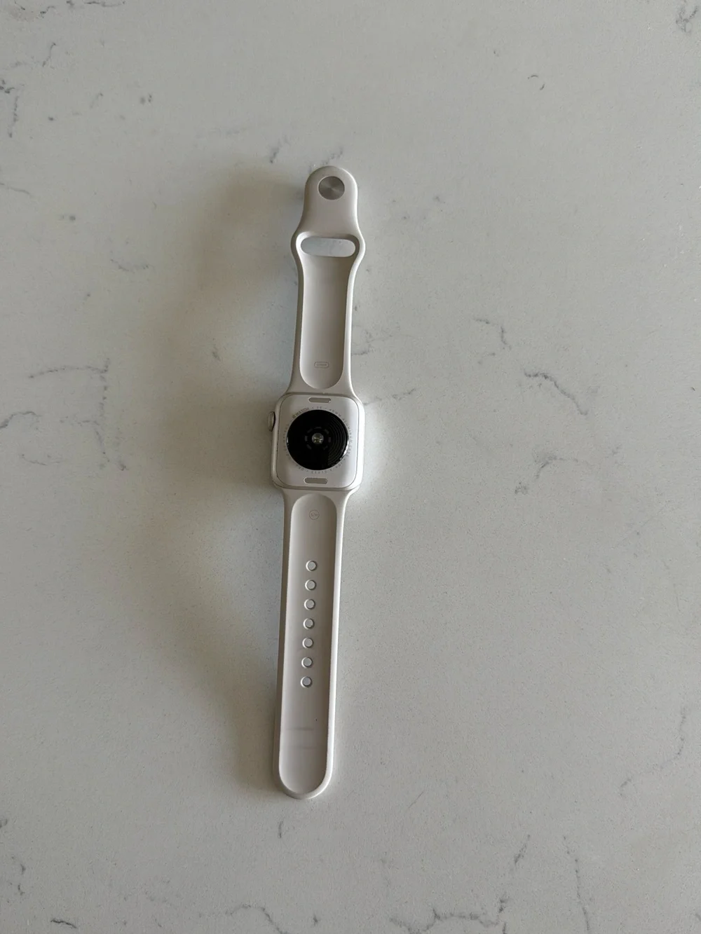Apple Watch in Sandstone Gray with Silicone Sport Band